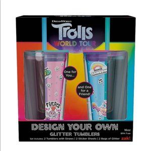 Trolls 2 Zak designs DIY tumbler set NEW